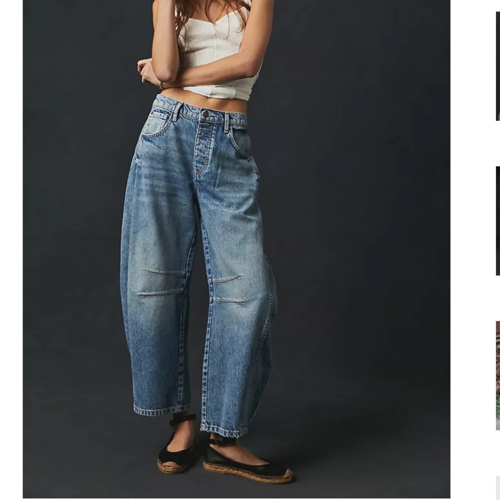 We The Free Good Luck Mid-Rise Barrel Jean